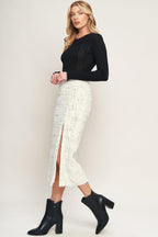 MADE YOU MY WORLD WOVEN MIDI SKIRT Flying Tomato