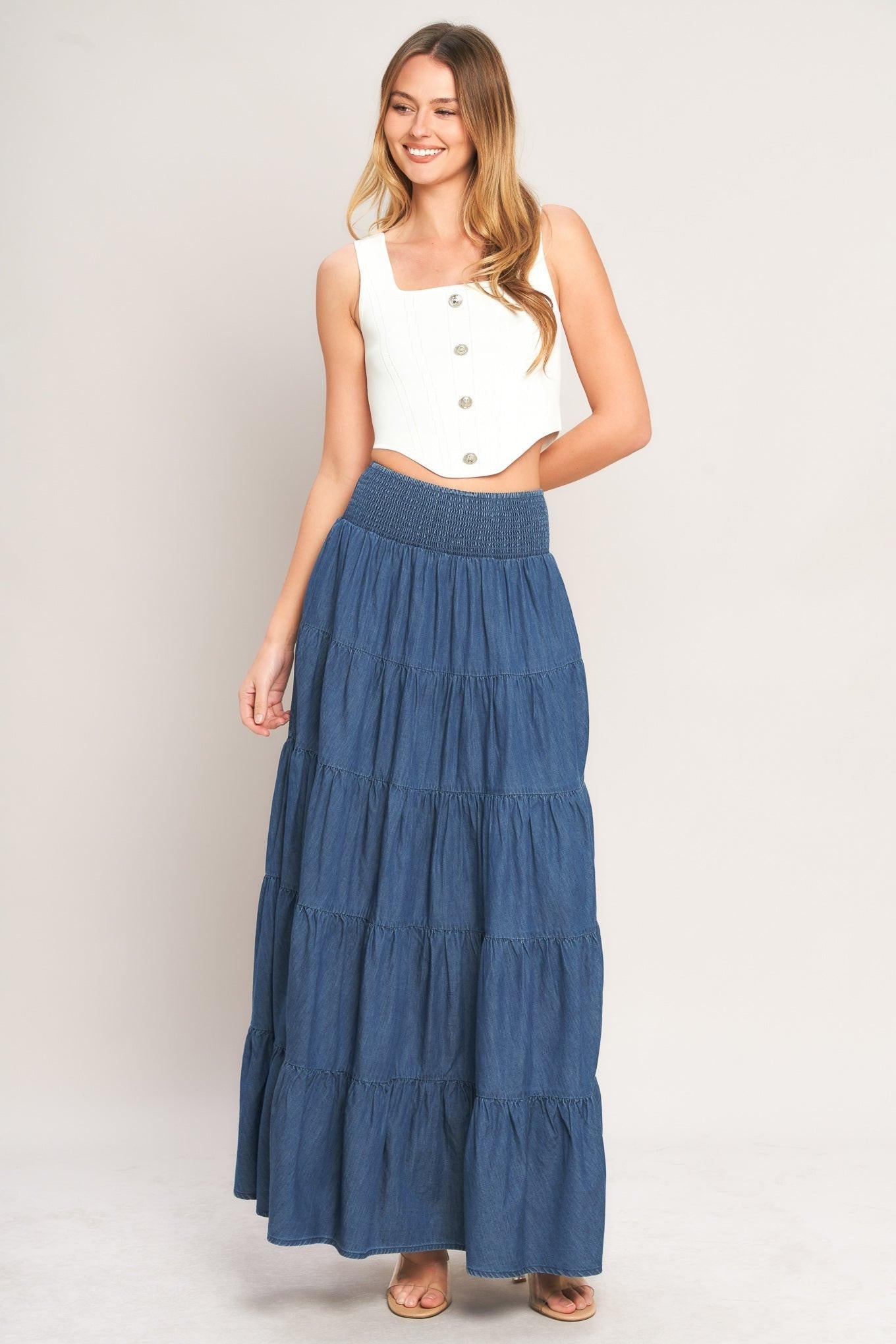 SUMMER SIMPLICITY LIGHTWEIGHT MAXI SKIRT Flying Tomato