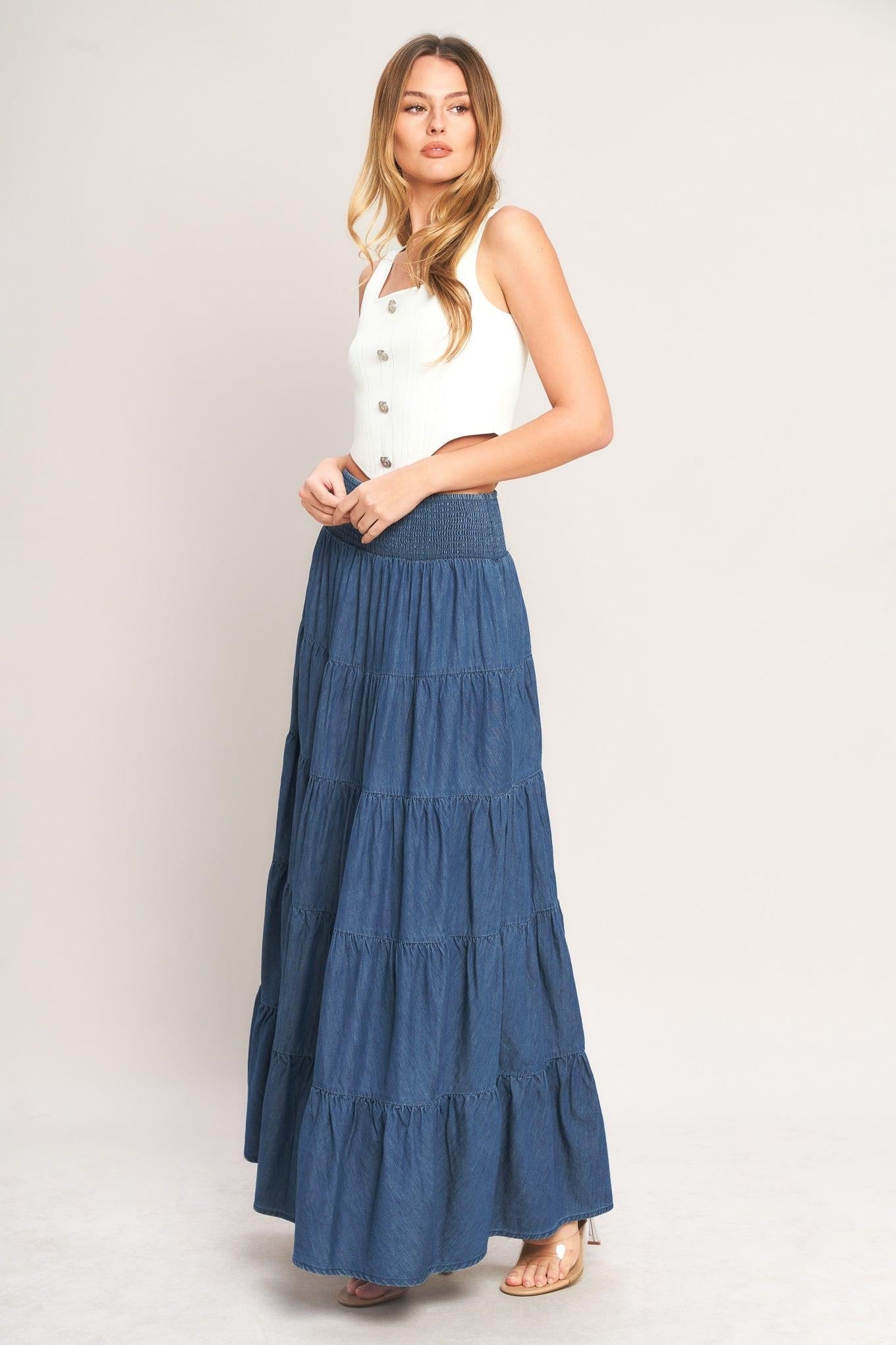 SUMMER SIMPLICITY LIGHTWEIGHT MAXI SKIRT Flying Tomato