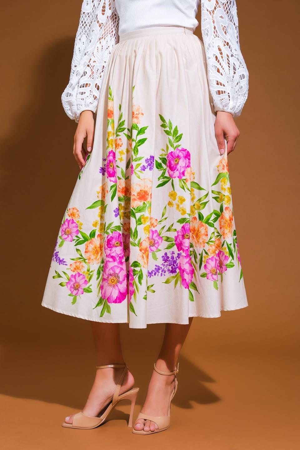 SAGAMORE CREEK LAND WOVEN MIDI SKIRT Flying Tomato