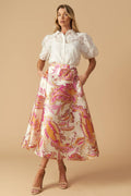 IN THE STILLNESS WOVEN MIDI SKIRT Flying Tomato
