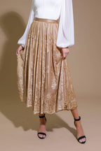 EASE MY MIND VELVET MIDI SKIRT Flying Tomato