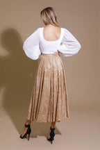EASE MY MIND VELVET MIDI SKIRT Flying Tomato