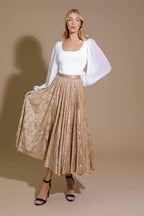 EASE MY MIND VELVET MIDI SKIRT Flying Tomato