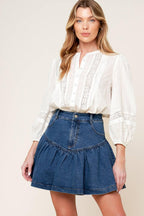 FENICIA INDIGO DENIM MINI SKORT Flying Tomato