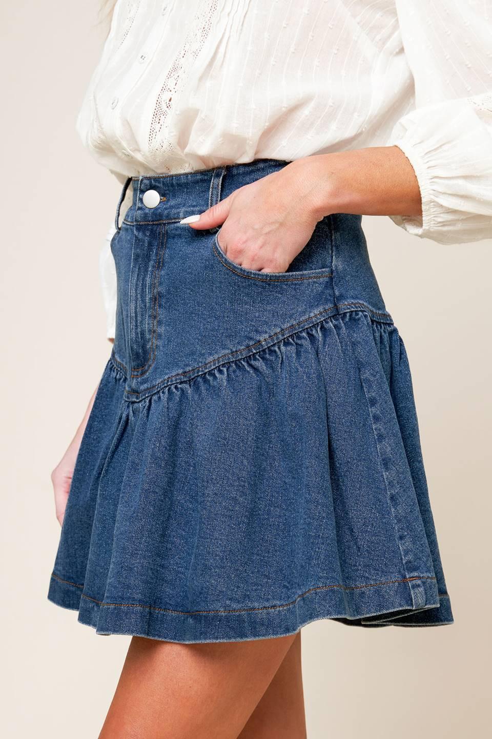 FENICIA INDIGO DENIM MINI SKORT Flying Tomato