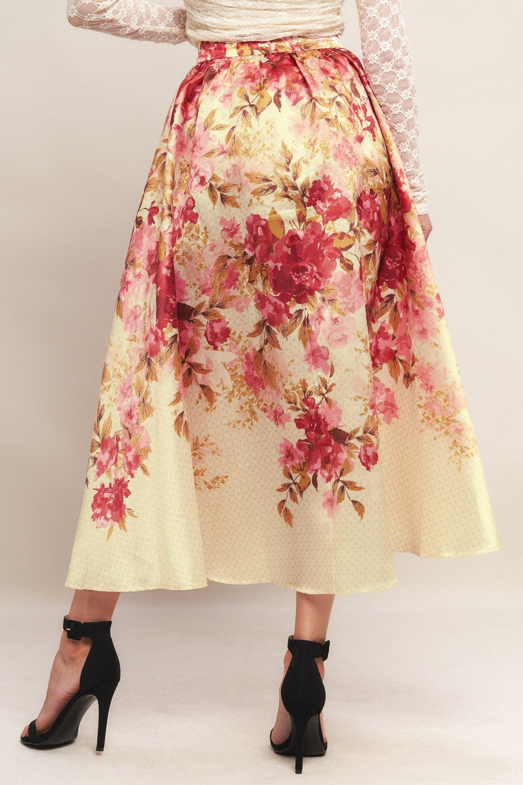 BLOSSOM DREAM BALLERINA WOVEN FULL MIDI SKIRT Flying Tomato