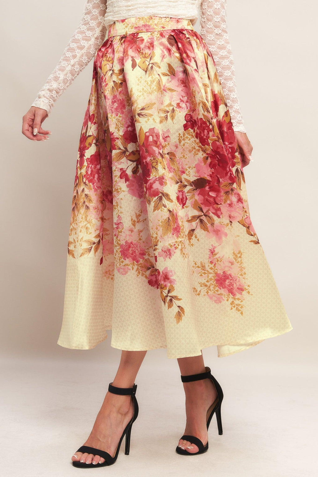 BLOSSOM DREAM BALLERINA WOVEN FULL MIDI SKIRT Flying Tomato