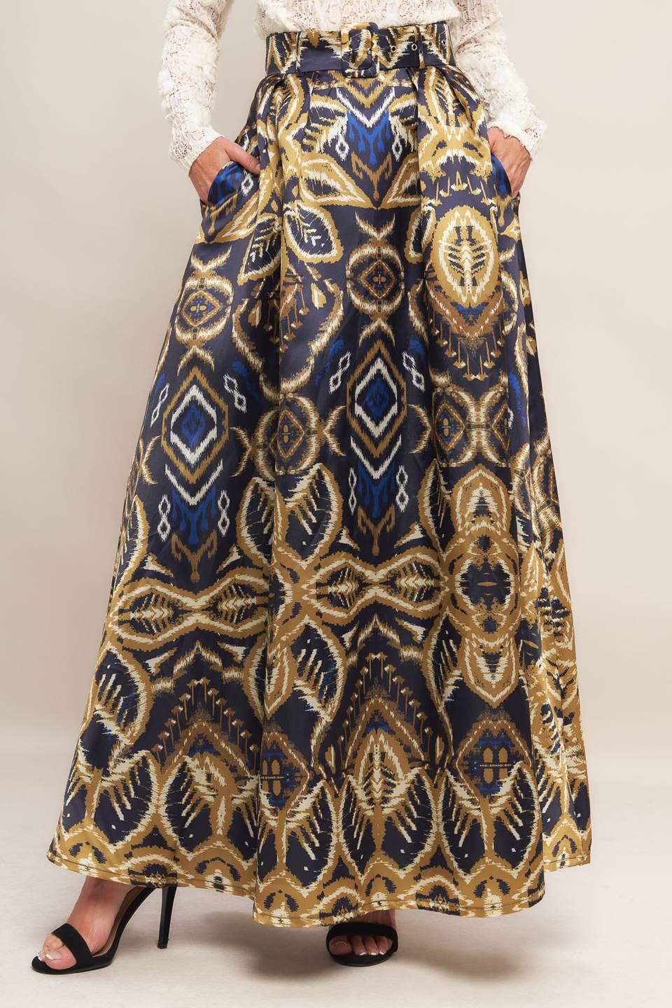 NIGHTFALL DRAPE WOVEN MAXI FULL SKIRT Flying Tomato