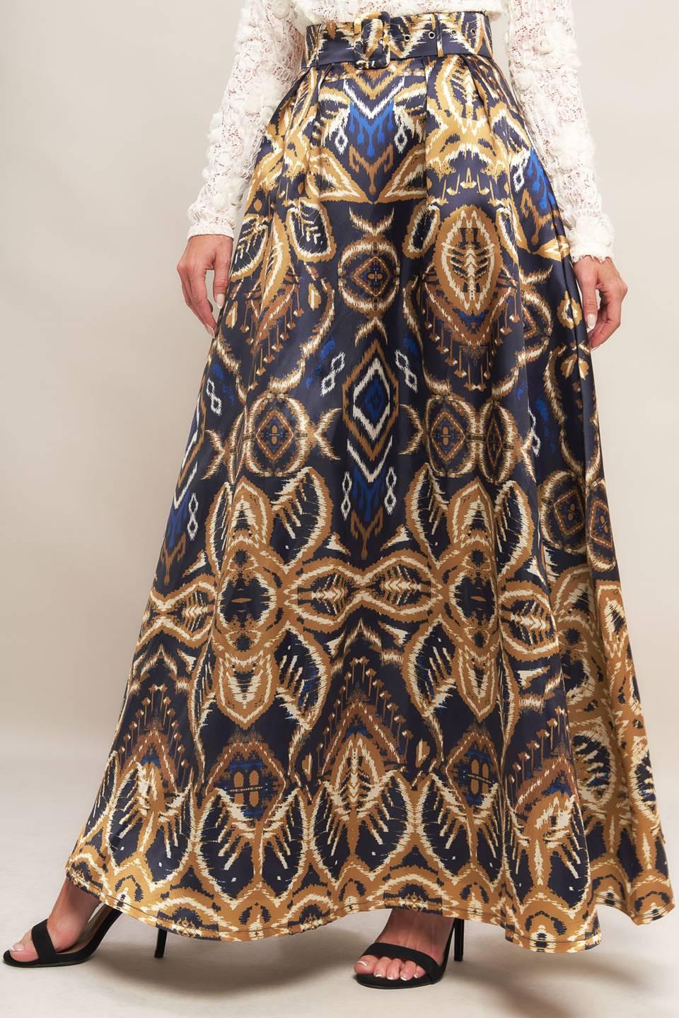 NIGHTFALL DRAPE WOVEN MAXI FULL SKIRT Flying Tomato