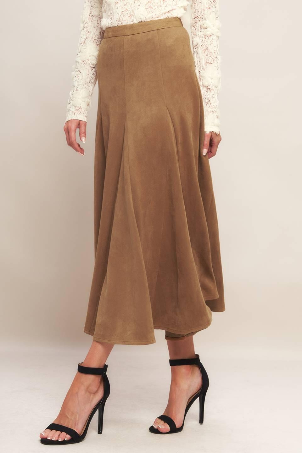 URBAN CHIC FAUX SUEDE MIDI SKIRT Flying Tomato