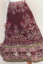 AZTEC CHERRY WOVEN MIDI SKIRT Flying Tomato