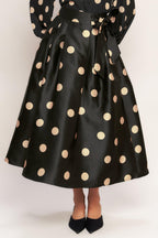 MOONLIGHT DOTS WOVEN FULL MIDI SKIRT Flying Tomato