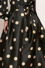 MOONLIGHT DOTS WOVEN FULL MIDI SKIRT Flying Tomato