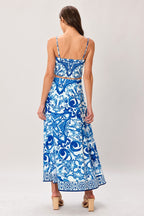 COASTAL MOSAIC WOVEN MIDI CIRCLE SKIRT Flying Tomato