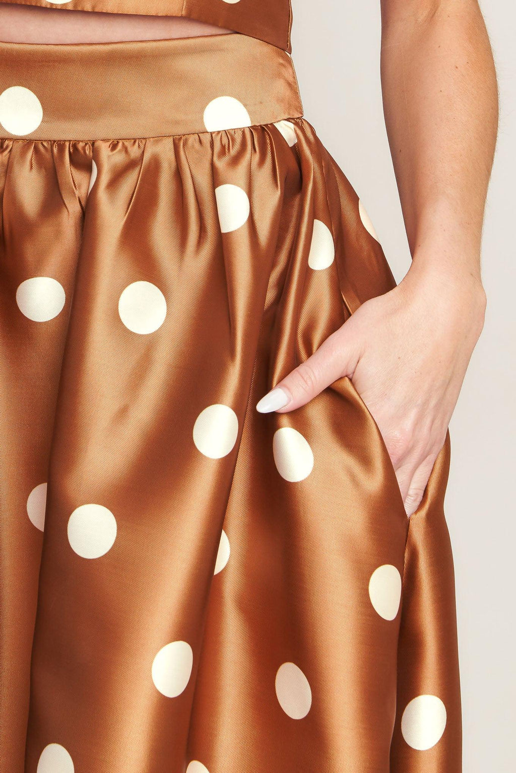 CHIC POLKA FLOW WOVEN FULL MAXI SKIRT Flying Tomato