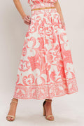 AMALFI SUNSET WOVEN MIDI FULL SKIRT Flying Tomato