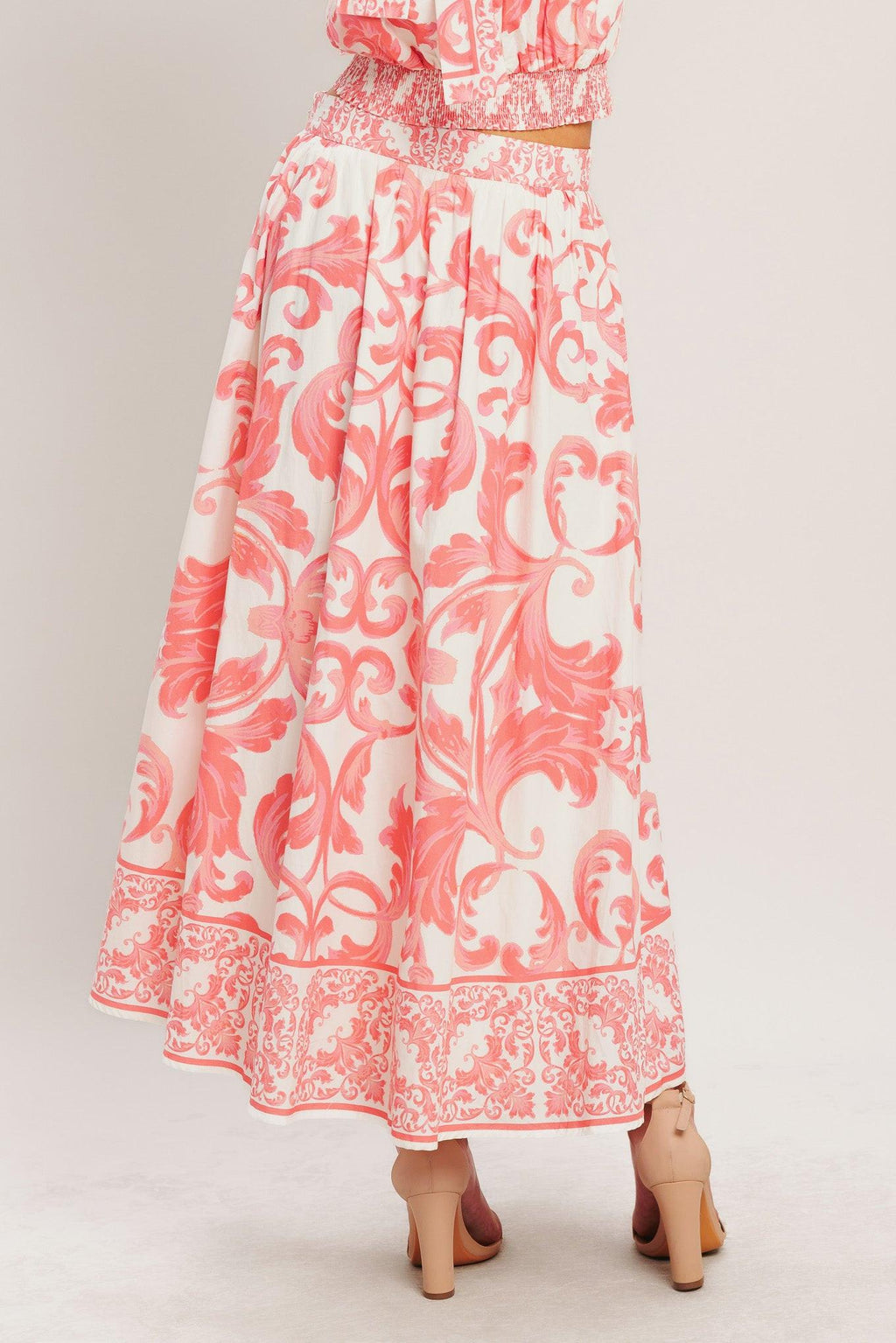 AMALFI SUNSET WOVEN MIDI FULL SKIRT Flying Tomato