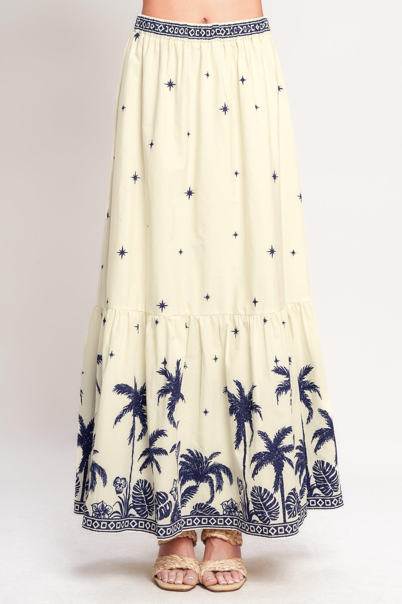 BOHO CONSTELLATION WOVEN MAXI SKIRT Flying Tomato