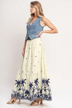 BOHO CONSTELLATION WOVEN MAXI SKIRT Flying Tomato
