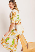 VINTAGE ISLAND WOVEN MIDI SKIRT Flying Tomato