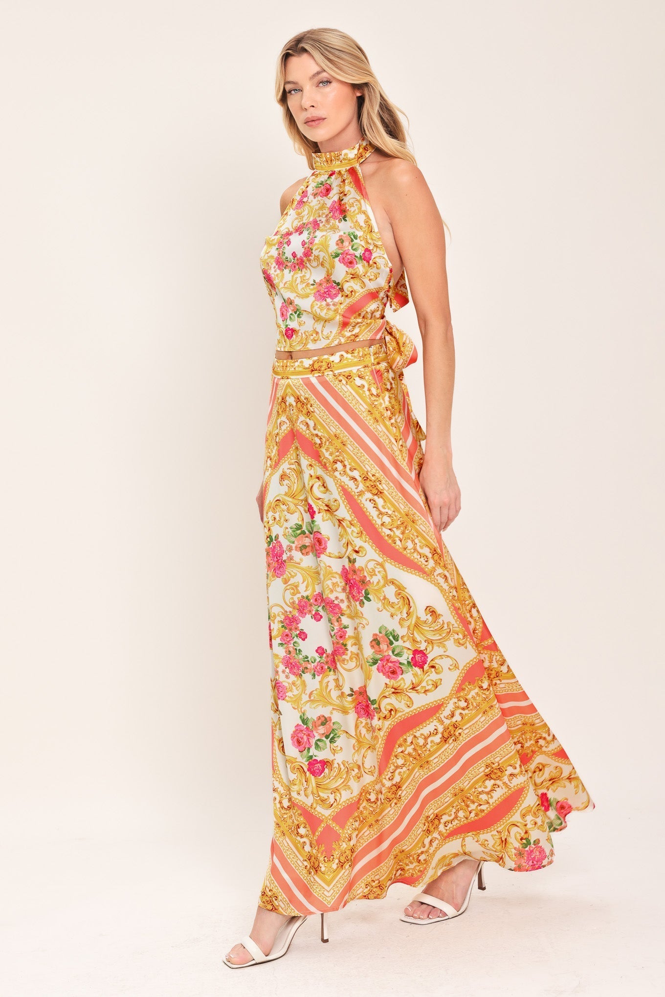 LUXE LOVE STORY WOVEN MIDI CIRCLE SKIRT Flying Tomato