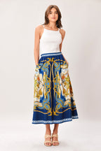 BAROQUE ESCAPE WOVEN MIDI SKIRT Flying Tomato