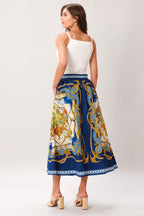 BAROQUE ESCAPE WOVEN MIDI SKIRT Flying Tomato