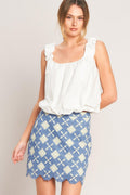 COASTAL WOVEN LACE MINI SKIRT Flying Tomato