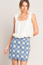 COASTAL WOVEN LACE MINI SKIRT Flying Tomato