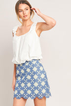 COASTAL WOVEN LACE MINI SKIRT Flying Tomato