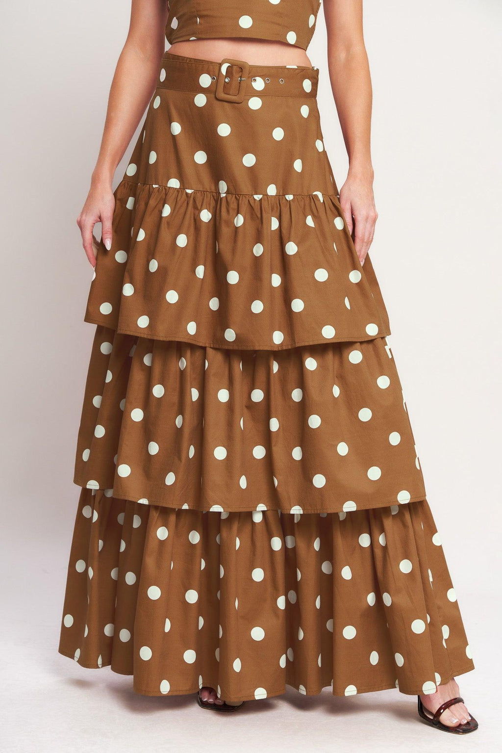 BROWN SUGAR DOT WOVEN SKIRT Flying Tomato
