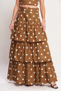 BROWN SUGAR DOT WOVEN SKIRT Flying Tomato