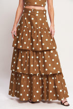 BROWN SUGAR DOT WOVEN SKIRT Flying Tomato