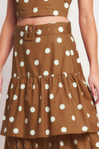 BROWN SUGAR DOT WOVEN SKIRT Flying Tomato