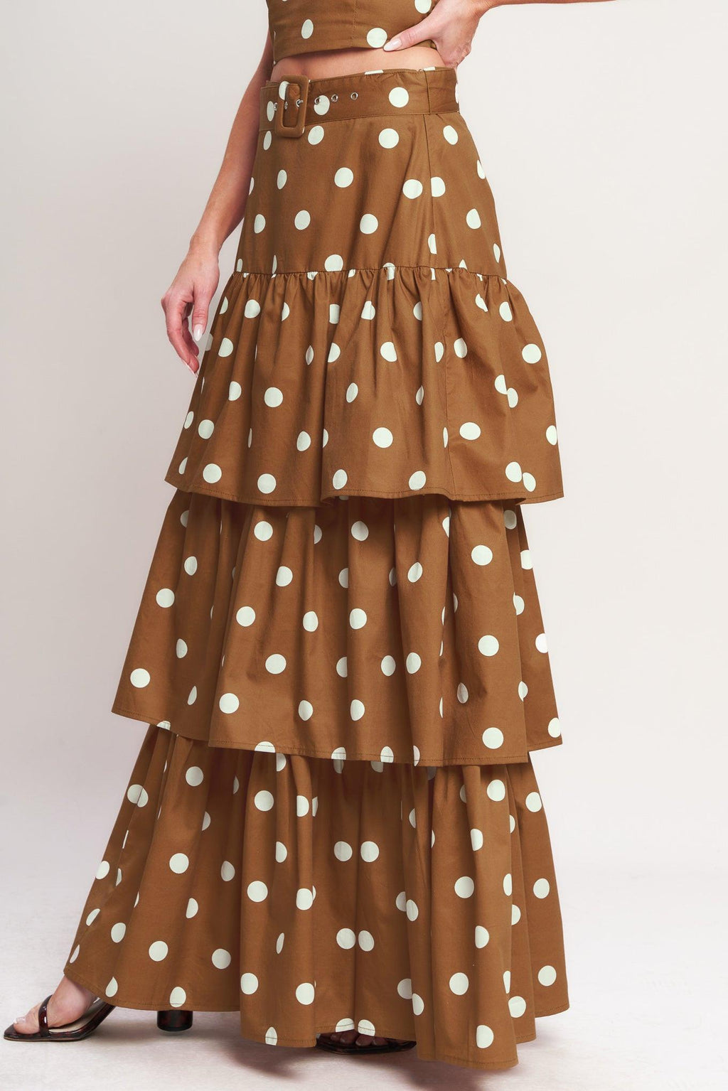 BROWN SUGAR DOT WOVEN SKIRT Flying Tomato