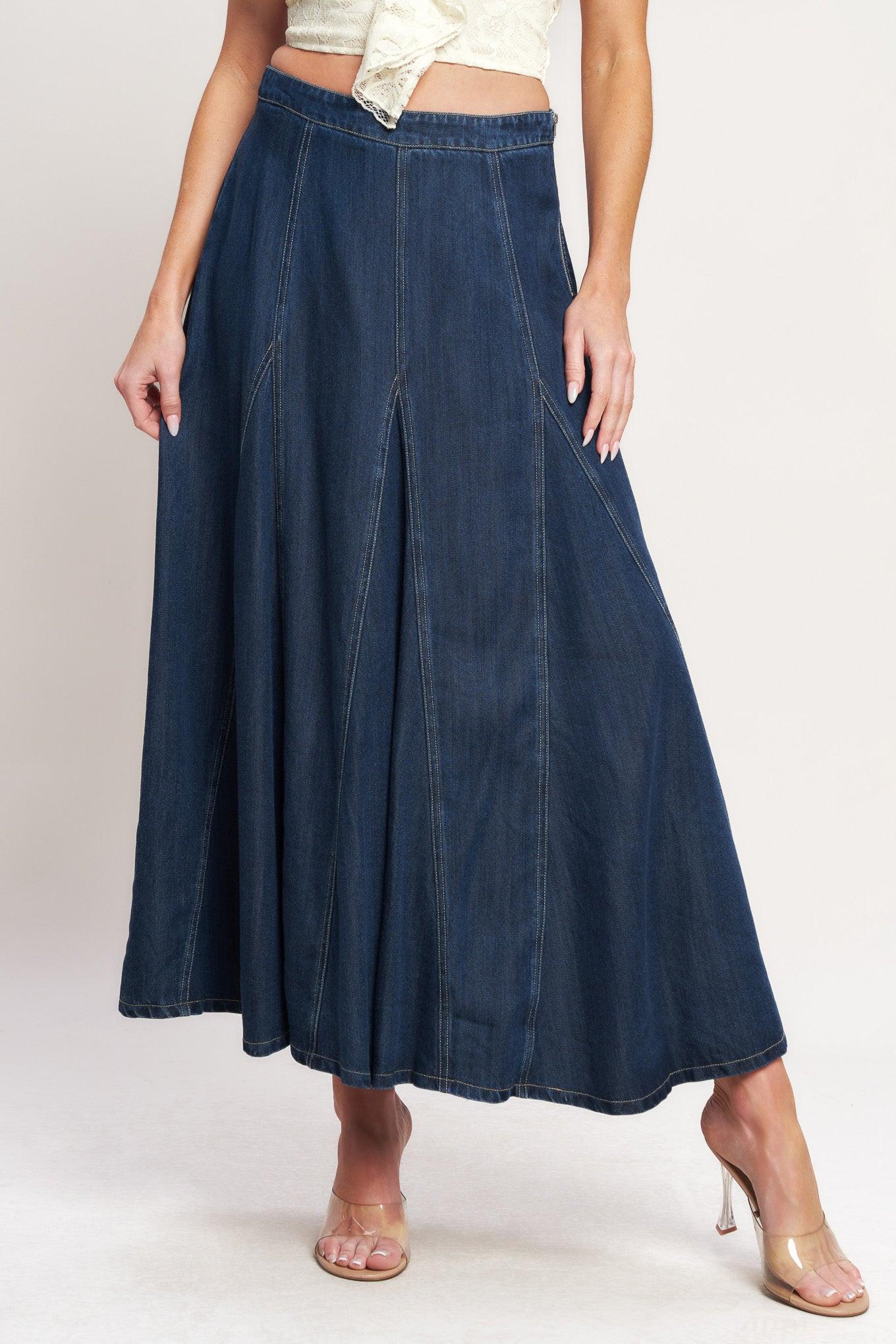 DENIM BALANCE WOVEN CIRCLE SKIRT Flying Tomato