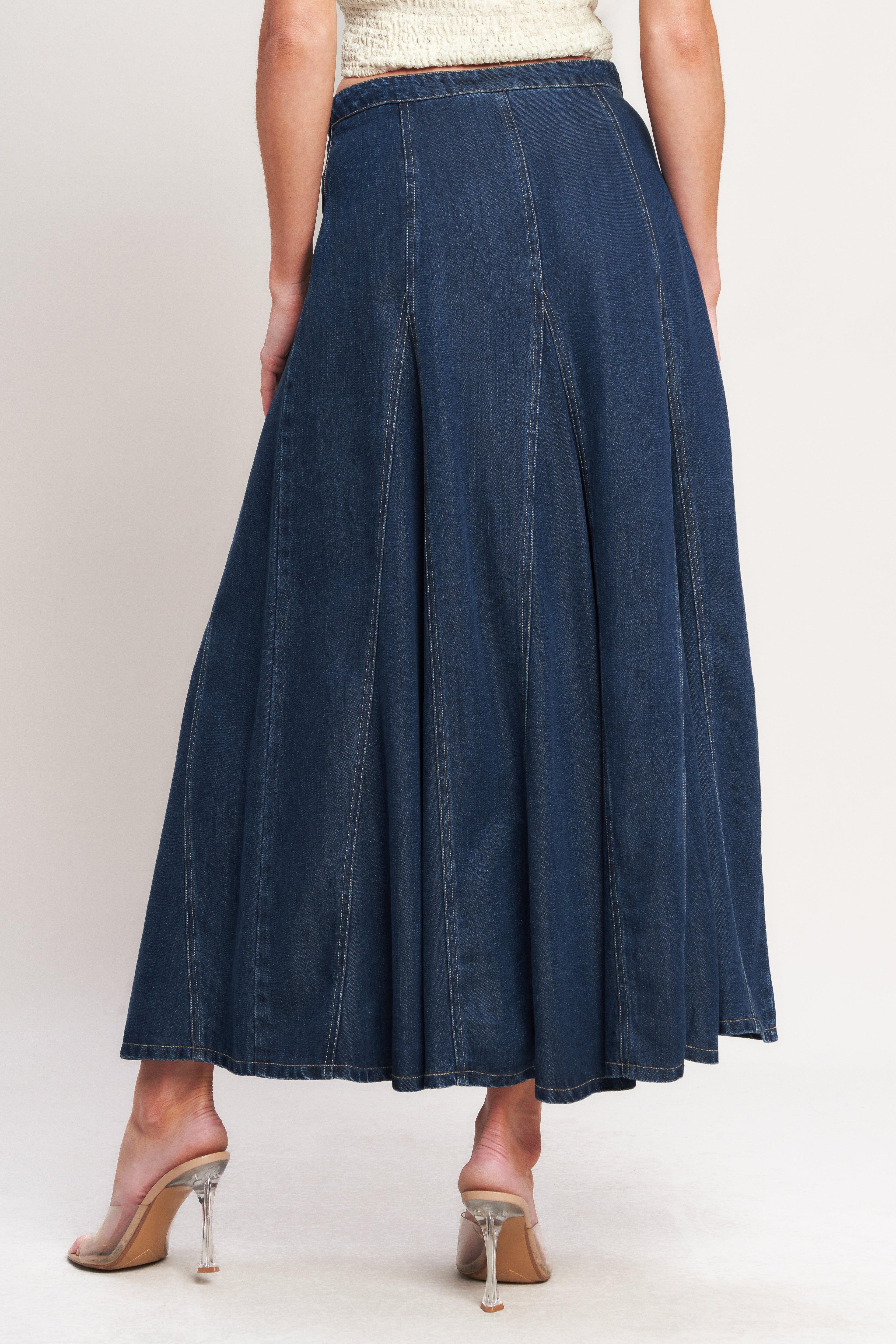 DENIM BALANCE WOVEN CIRCLE SKIRT Flying Tomato