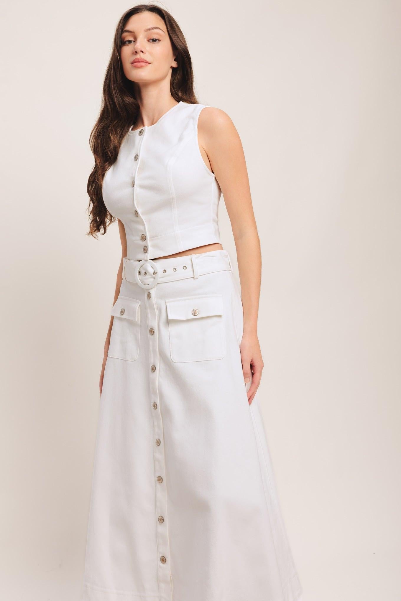 EASY WEAR WESTERN WOVEN MIDI SKIRT Flying Tomato
