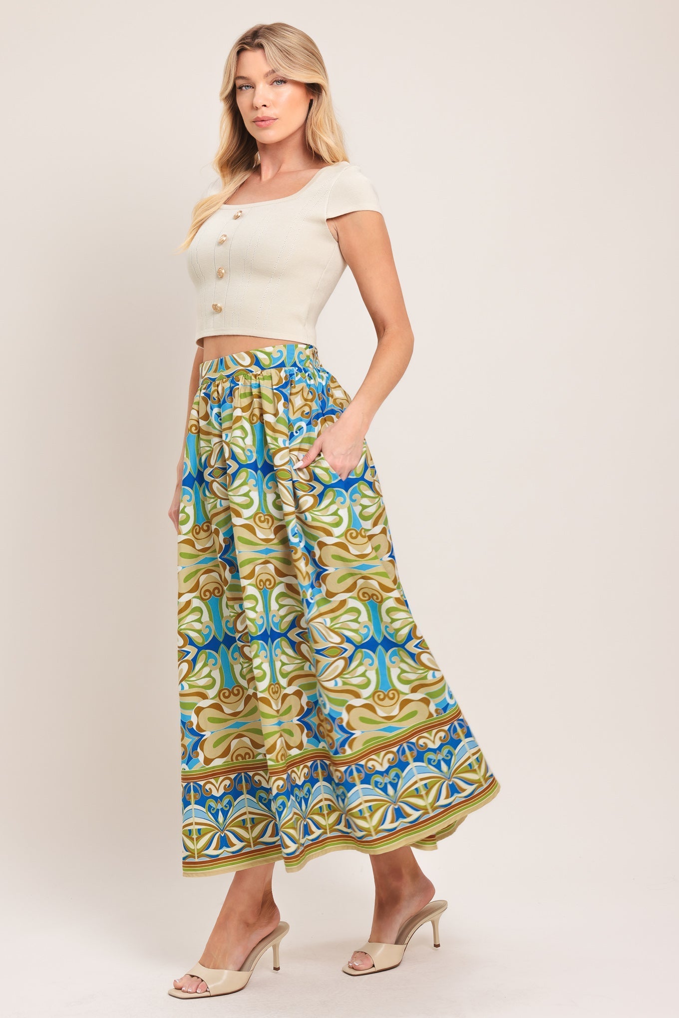 ISLAND MOSAIC WOVEN FULL SKIRT Flying Tomato