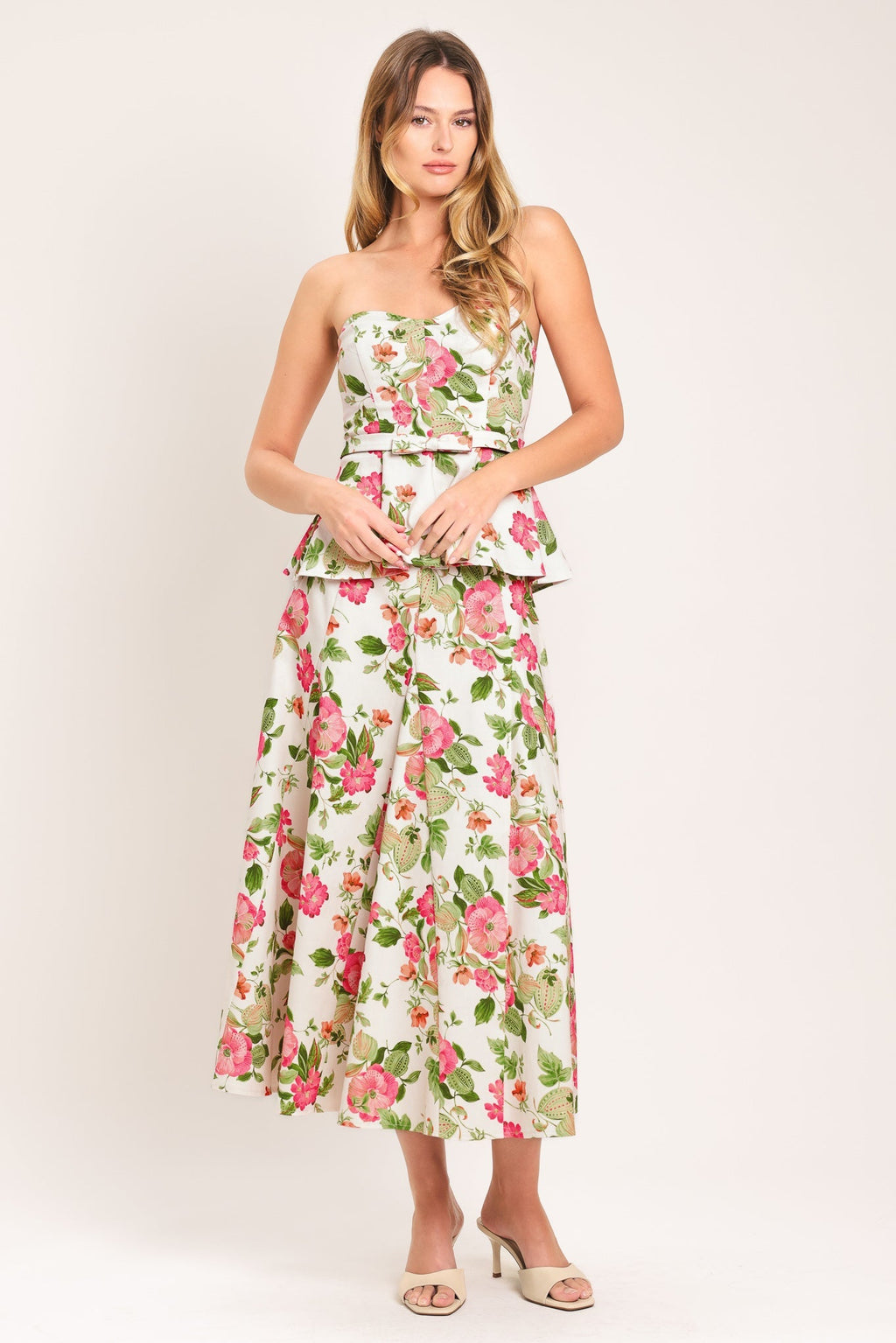 ROSE PETAL WOVEN MIDI SKIRT Flying Tomato