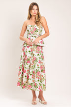 ROSE PETAL WOVEN MIDI SKIRT Flying Tomato