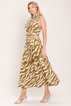 TERRA STRIPE WOVEN MIDI SKIRT Flying Tomato