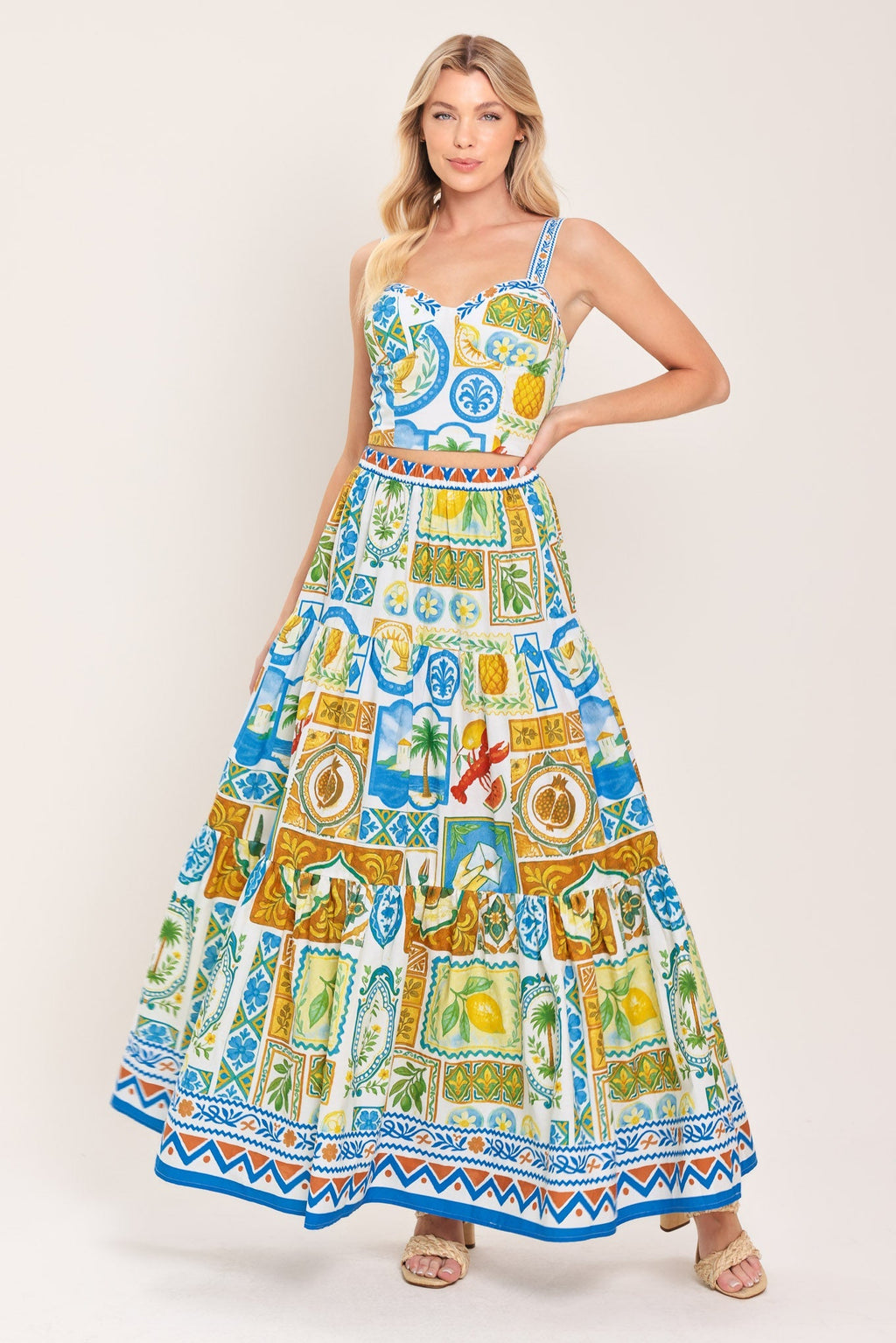 SICILIAN SUMMER WOVEN MAXI SKIRT Flying Tomato