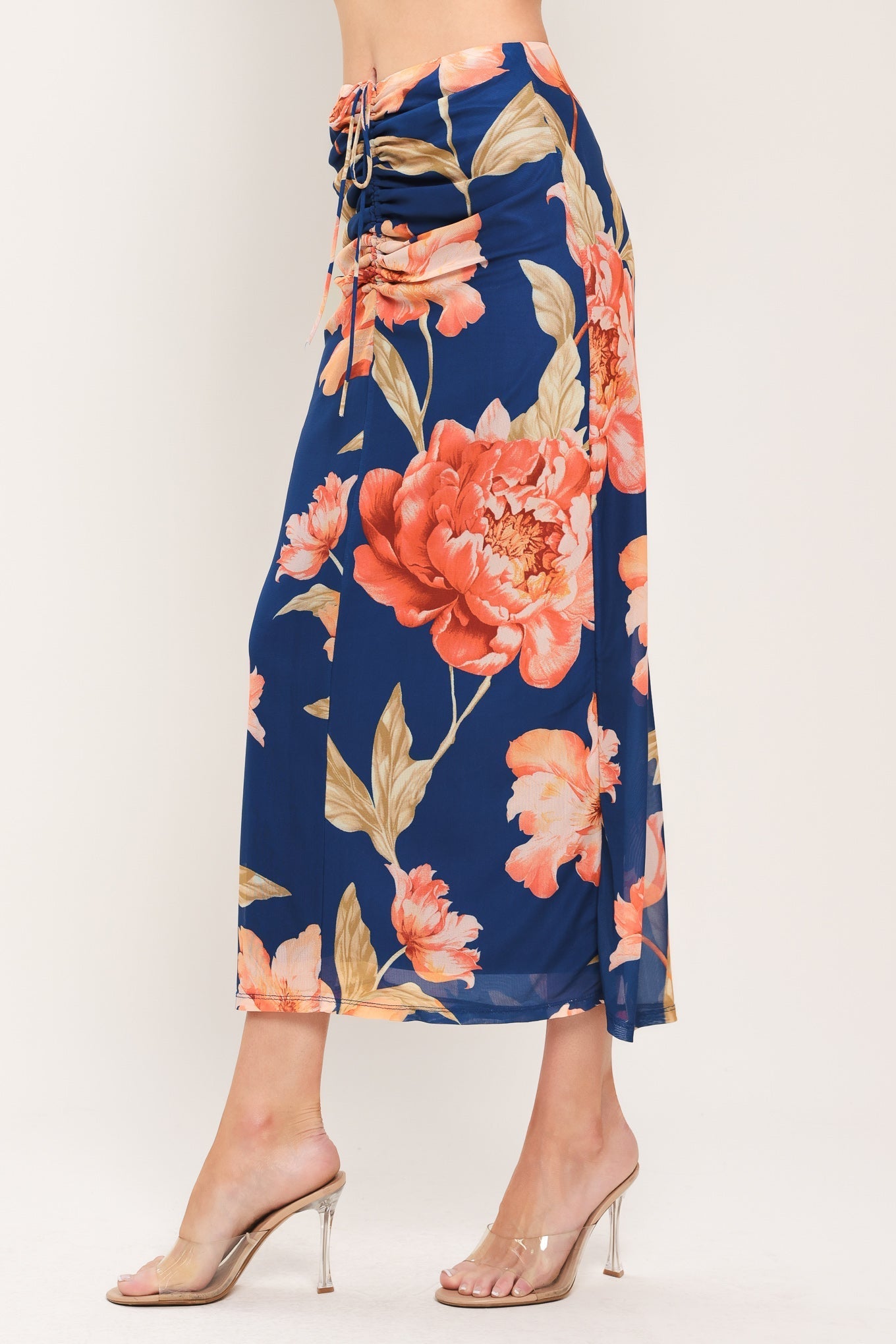 DEEP SEA BLOOM POWER MESH MIDI SKIRT Flying Tomato