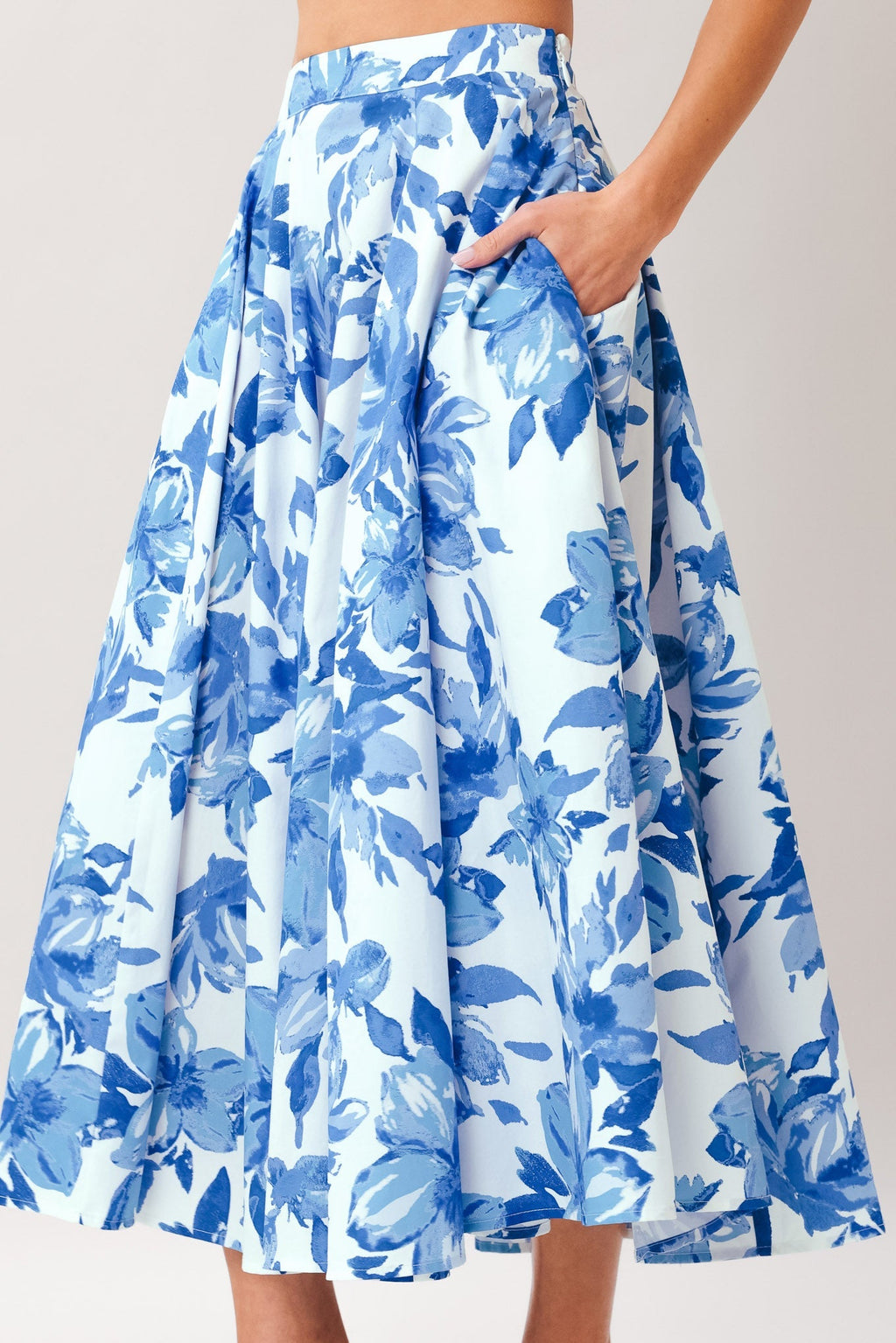 SKY BLOSSOM WOVEN FULL CIRCLE SKIRT Flying Tomato