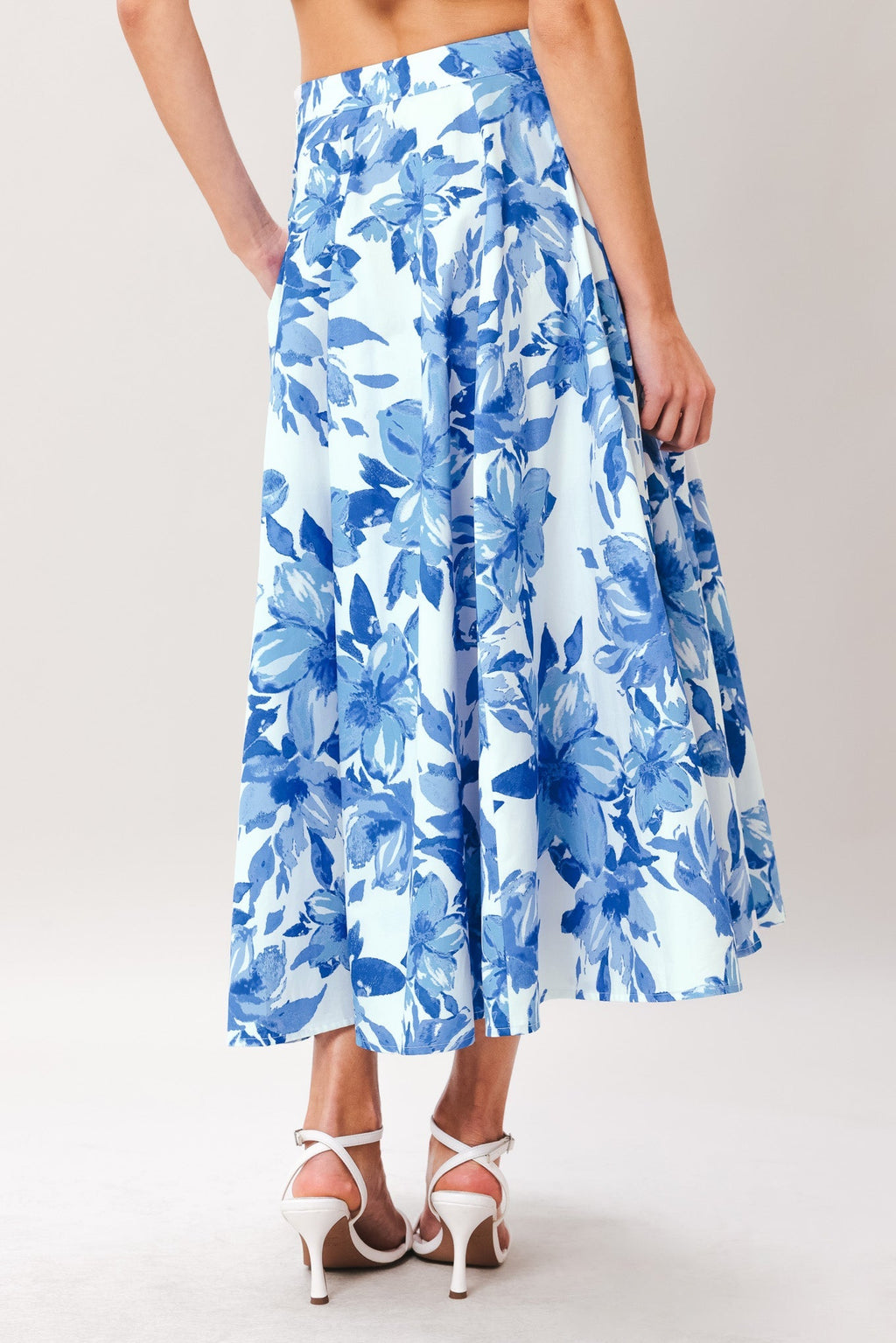 SKY BLOSSOM WOVEN FULL CIRCLE SKIRT Flying Tomato