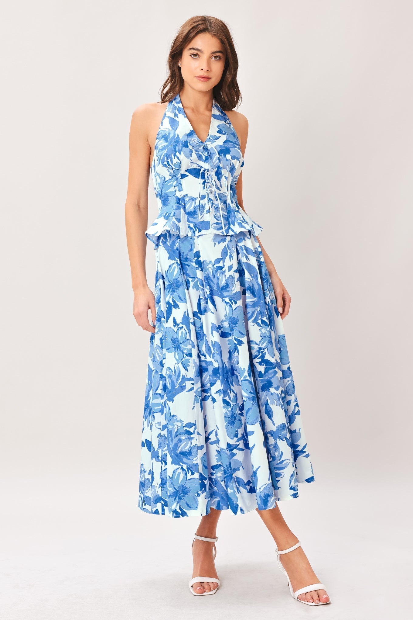 SKY BLOSSOM WOVEN FULL CIRCLE SKIRT Flying Tomato