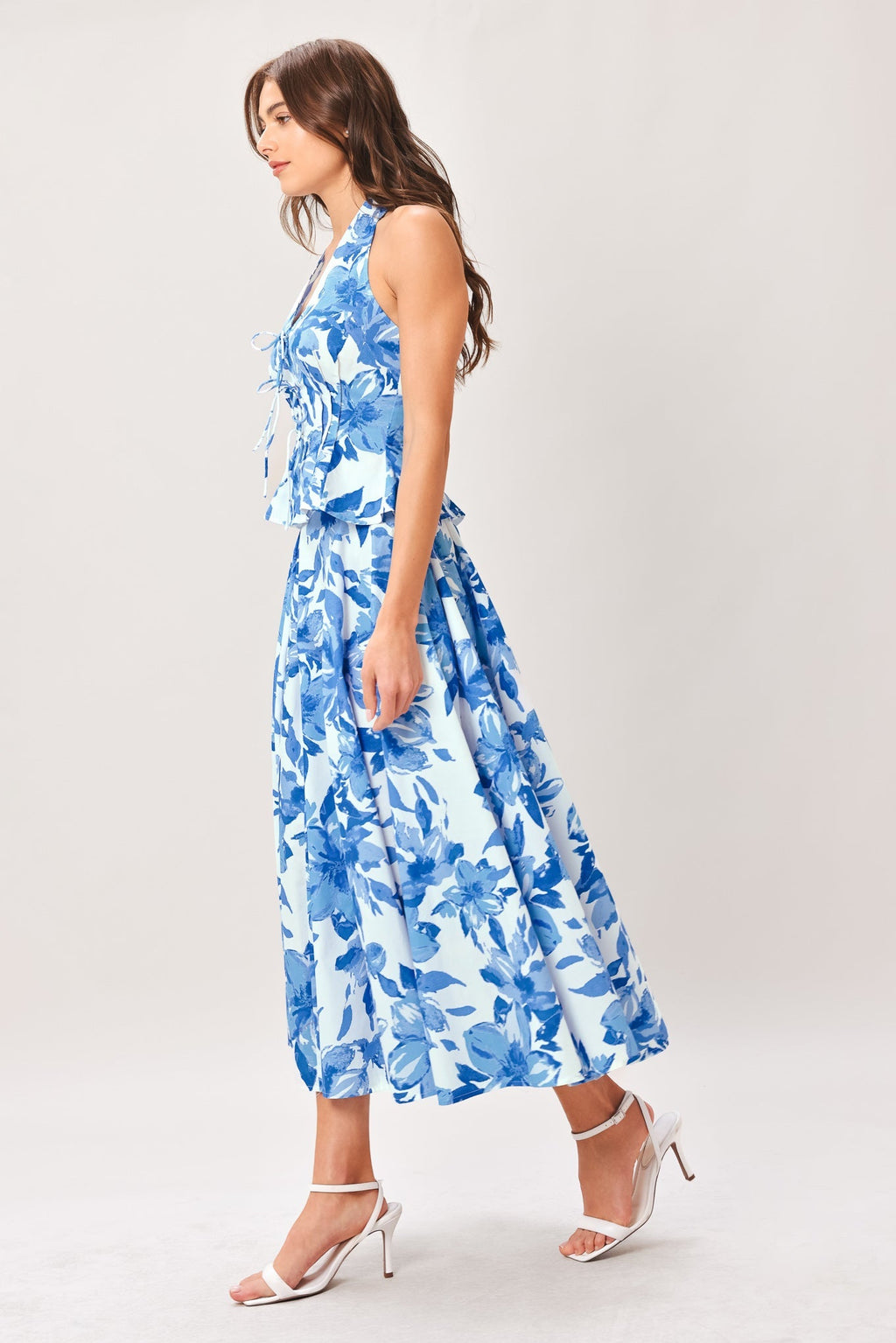 SKY BLOSSOM WOVEN FULL CIRCLE SKIRT Flying Tomato