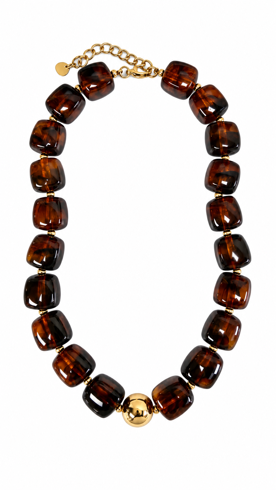 Pebbles Brown Beaded Necklace